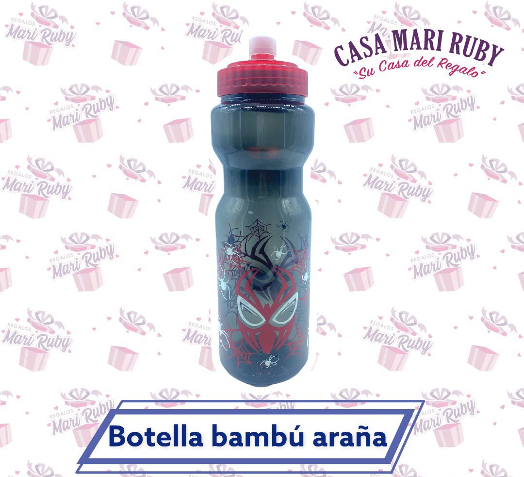 botella bambu araña